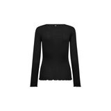 MMElaine Seamless Silk Tee in Black, back view
