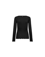 MMElaine Seamless Silk Tee in Black, back view