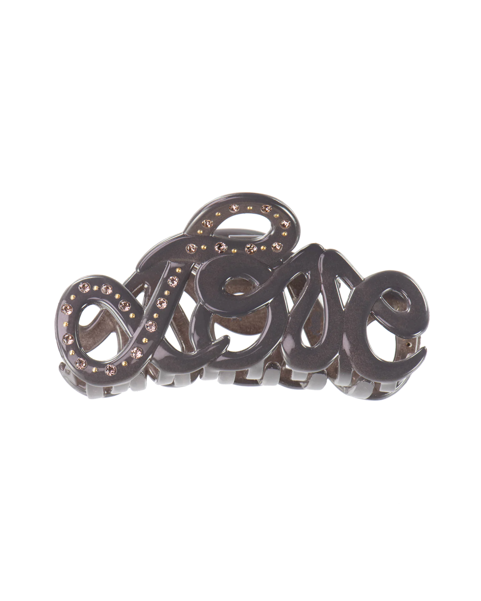 Mole Swarovski Love hair claw with glossy acetate finish front view