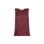 MOS MOSH Astrid round-neck silk satin tank top in Port Royale, front view