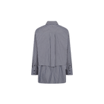 MOS MOSH Barb oversized navy striped shirt with classic collar, back view
