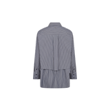 MOS MOSH Barb oversized navy striped shirt with classic collar, back view