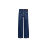 MOS MOSH Colette Sernora high-waisted wide-leg jeans in dark blue, back view