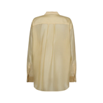 Close-up of the creamy Vanilla TENCEL™ fabric on the MOS MOSH Danika oversized shirt