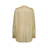 Close-up of the creamy Vanilla TENCEL™ fabric on the MOS MOSH Danika oversized shirt