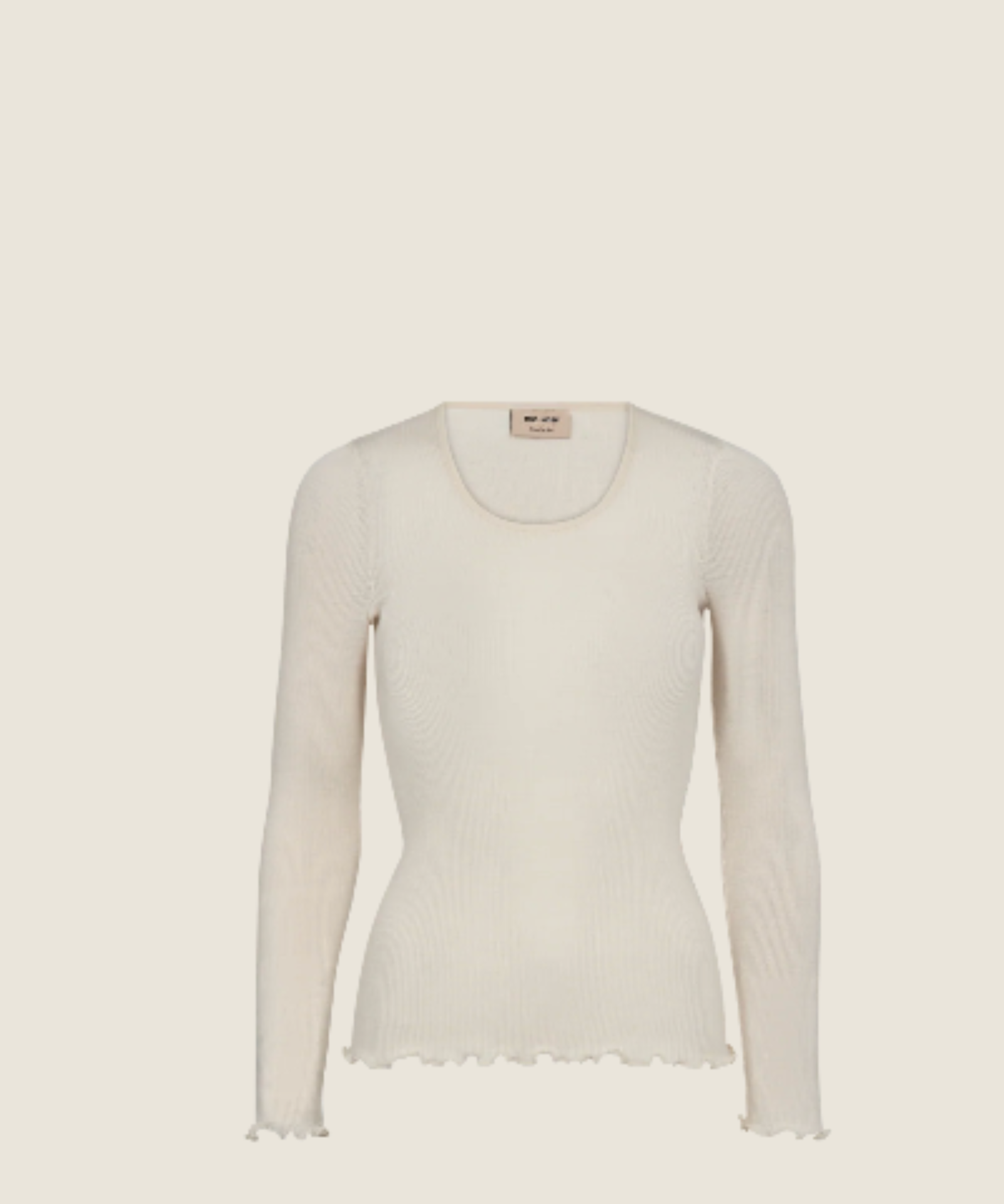 Elaine Seamless Long-Sleeve Top – Ecru – front view