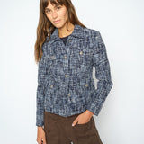 Fione Leoni Tweed Jacket – Salute Navy – front view