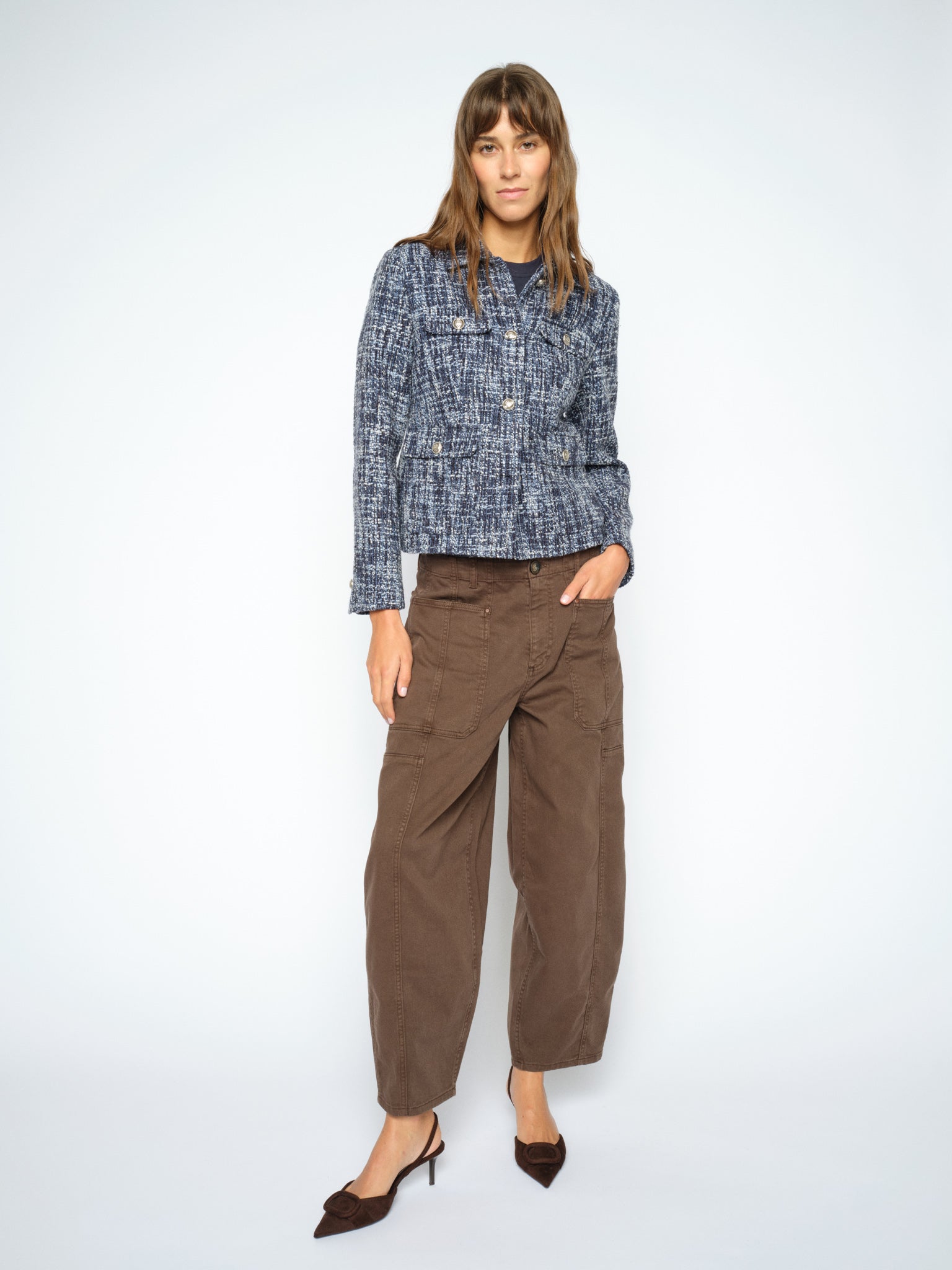 Fione Leoni Tweed Jacket – Salute Navy – view 4