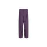 MOS MOSH Kay Miley pleated wide-leg trousers in Sweet Grape, front view