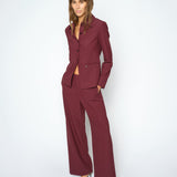MOS MOSH Leya Miley straight-leg trousers in port royale, worn on model, front view