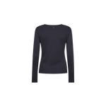MOS MOSH Mali boat-neck long-sleeve tee in Salute Navy, back view