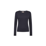 MOS MOSH Mali boat-neck long-sleeve tee in Salute Navy, front view
