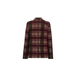 MOS MOSH Manja Comi oversized blazer in burgundy and pink check, back view