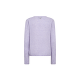 MOS MOSH Mape Sophia light V-neck jumper in Violet Tulip lilac, back view