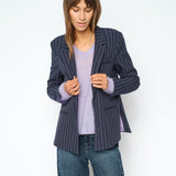 MOS MOSH Mape Sophia light V-neck jumper in Violet Tulip lilac, close-up detail
