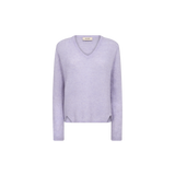 MOS MOSH Mape Sophia light V-neck jumper in Violet Tulip lilac, front view