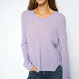 MOS MOSH Mape Sophia light V-neck jumper in Violet Tulip lilac