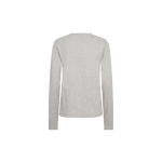 MOS MOSH Millie long-sleeve tee in grey melange, back view