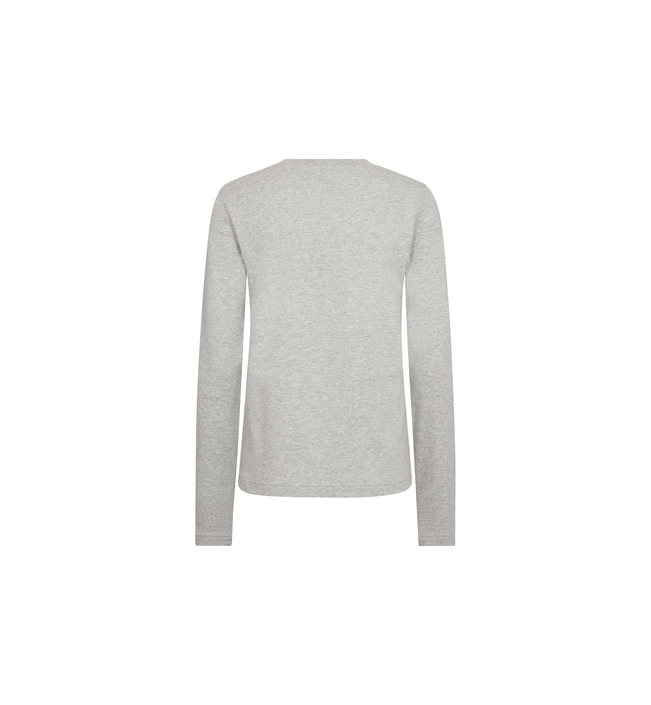 MOS MOSH Millie long-sleeve tee in grey melange, back view