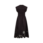 MOS MOSH MMAria sleeveless black embroidered midi dress in organic cotton, lifestyle shot