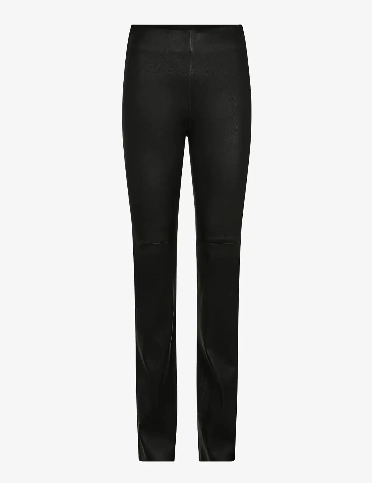 Mos Mosh MMSarina black leather leggings with a smooth-front high-waisted design and slim-fit leg.