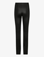 Back view of Mos Mosh MMSarina leather leggings highlighting the sleek fit and premium leather construction.
