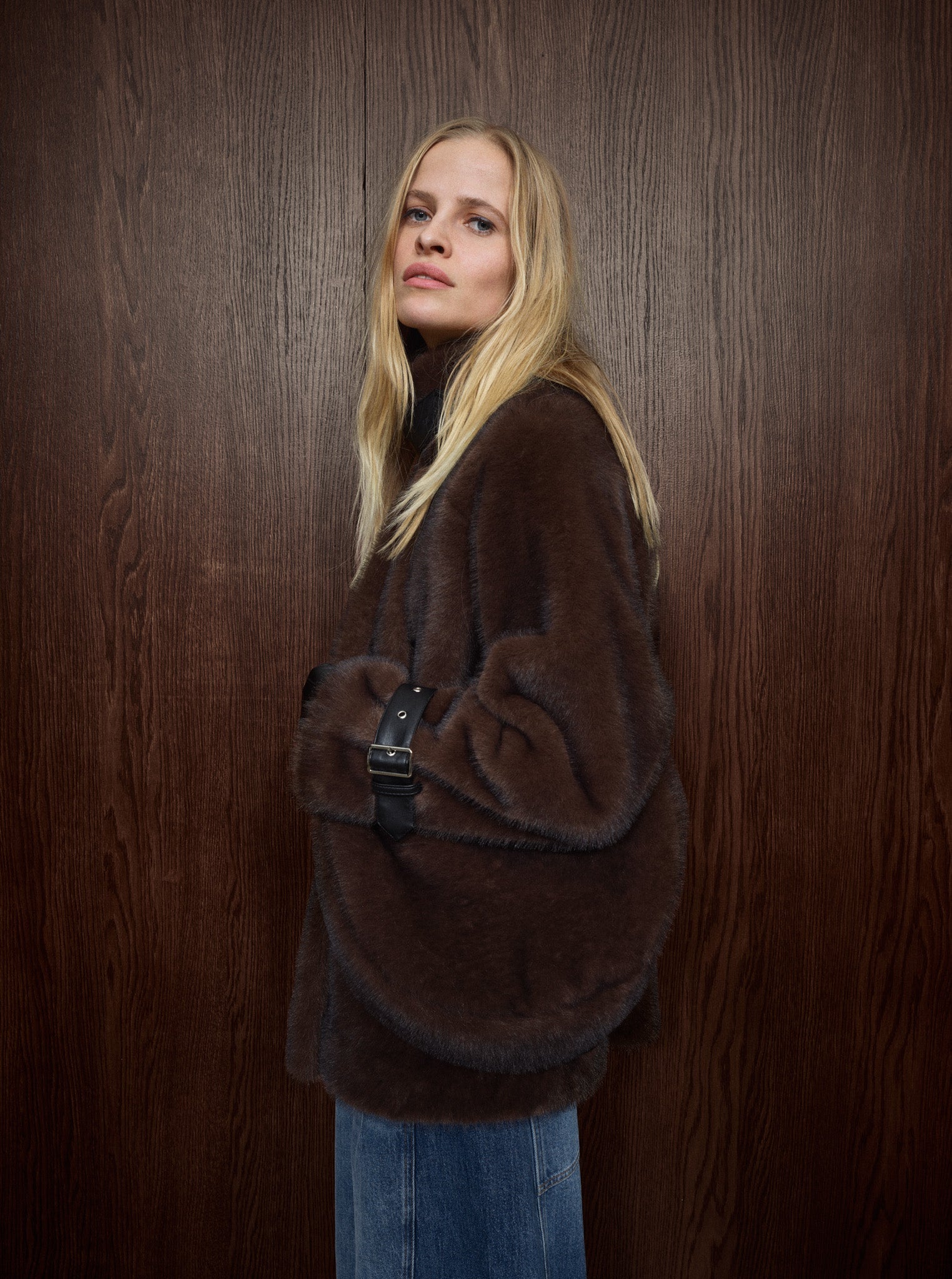 Nanette Faux Fur Jacket – Delicioso – front view