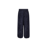 MOS MOSH Nuello Trellis 7/8 balloon trousers in salute navy, back view