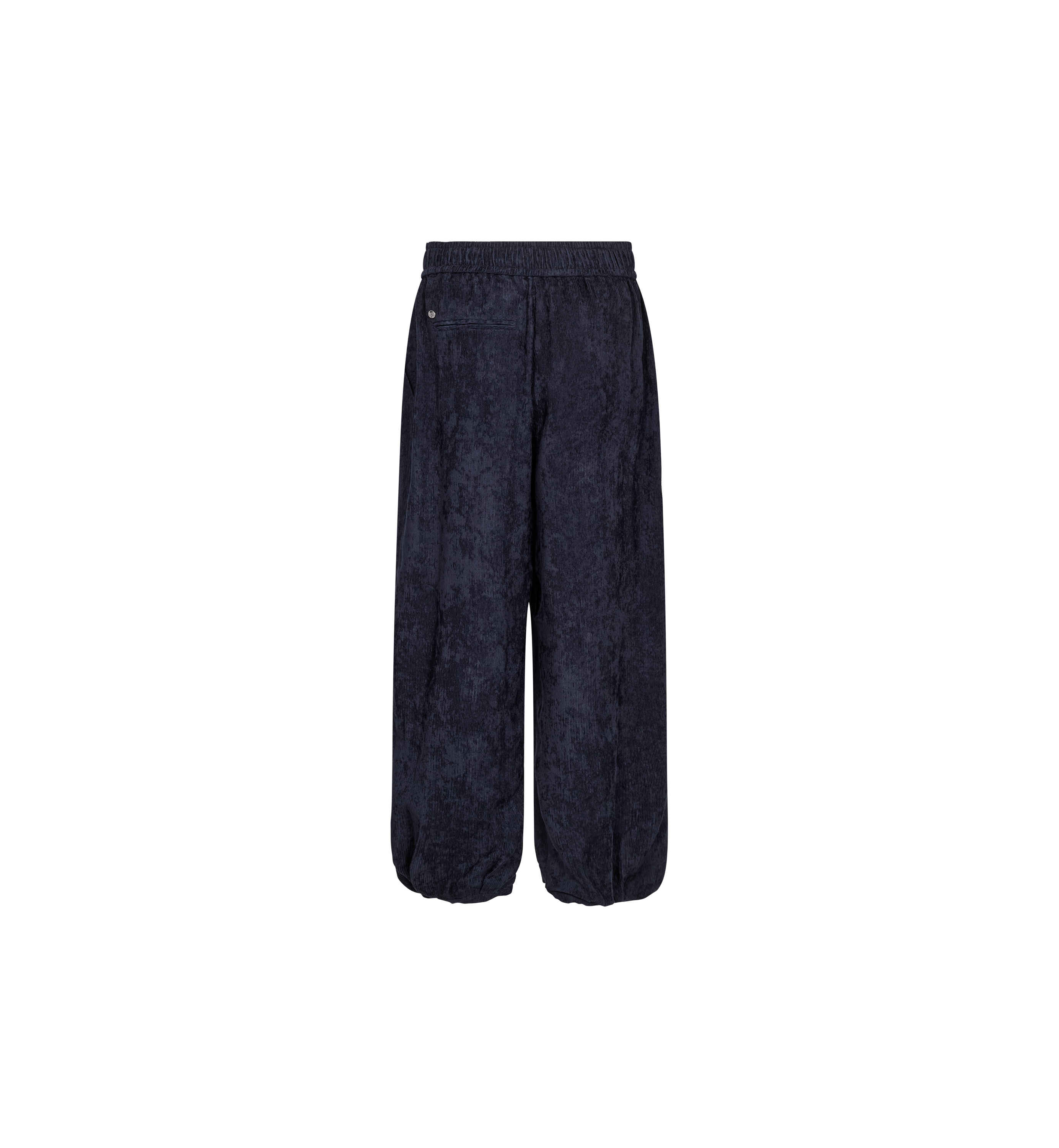 MOS MOSH Nuello Trellis 7/8 balloon trousers in salute navy, back view