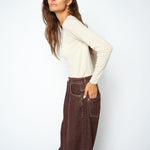 MOS MOSH Bouch crew-neck sweater in ecru – full look