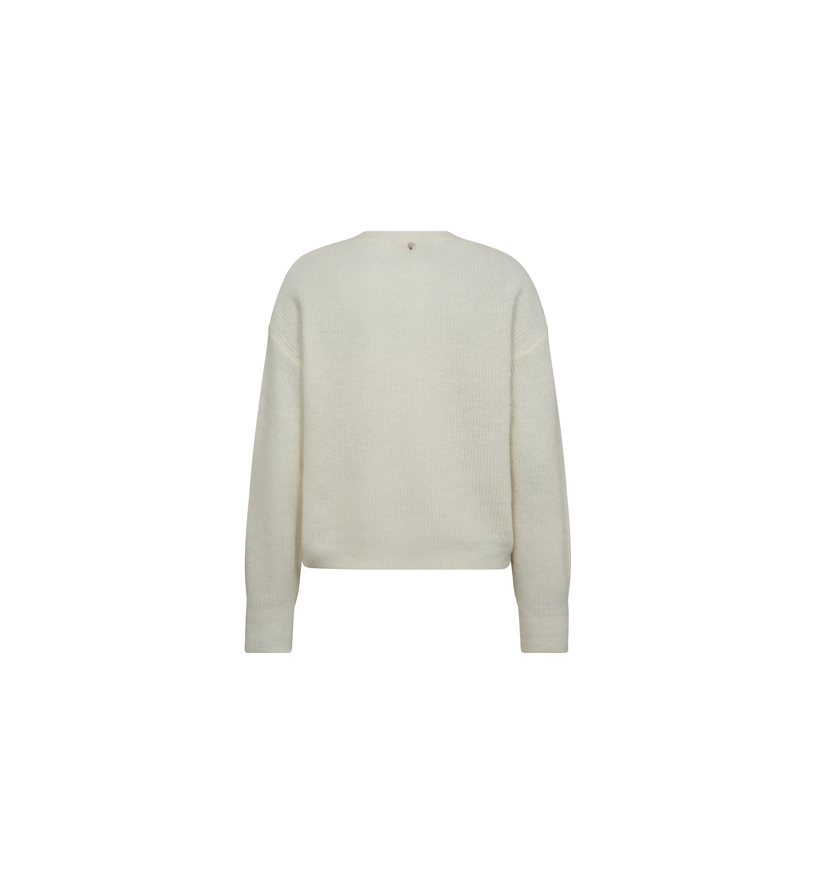 MOS MOSH Thora V-neck cardigan in ecru, back view