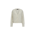MOS MOSH Thora V-neck cardigan in ecru, front view