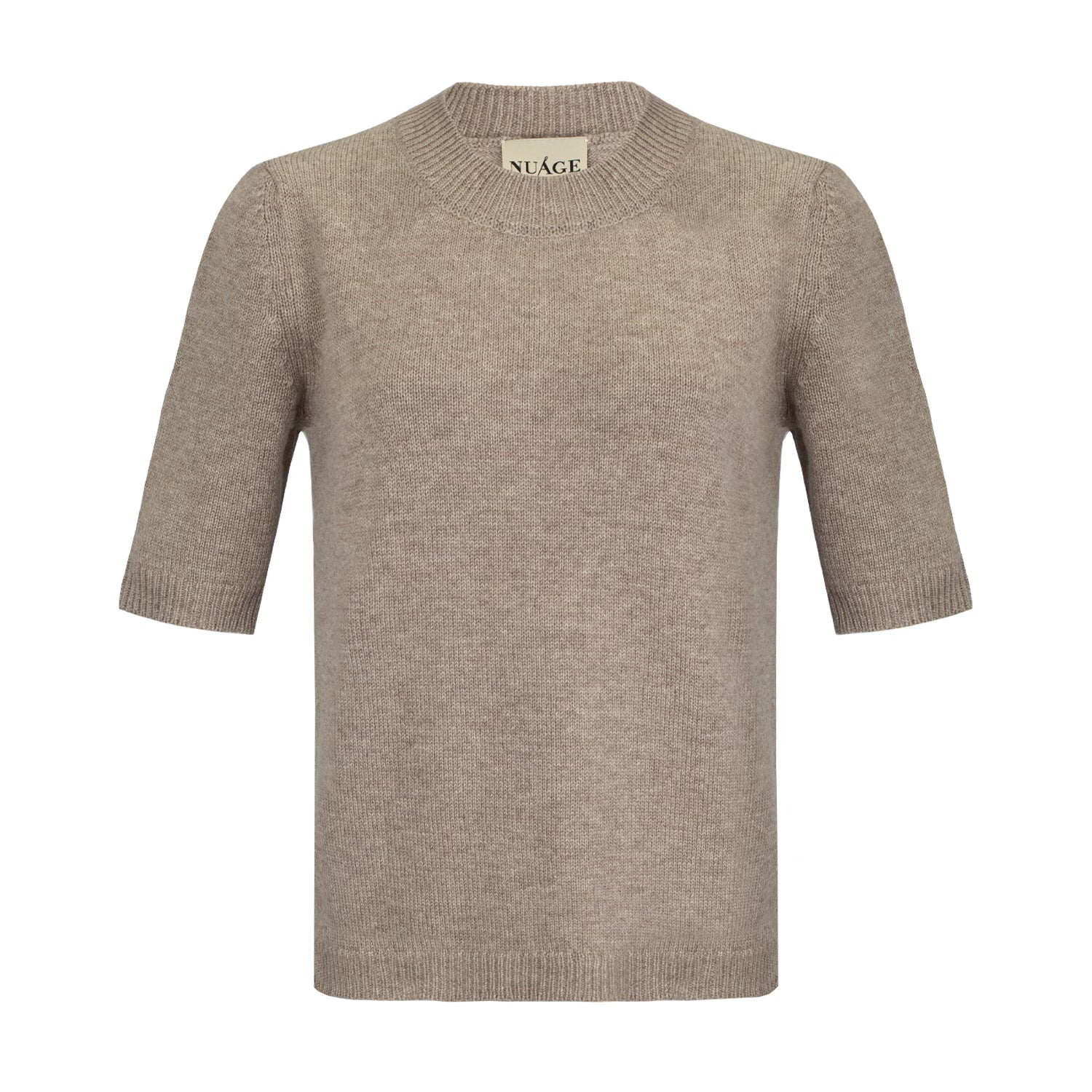 Cashmere T-Shirt – Cappuccino – front view