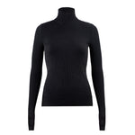 Fine Rib Roll-Neck Jumper – Just Black – front view
