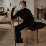 Fine Rib Roll-Neck Jumper – Just Black – view 5