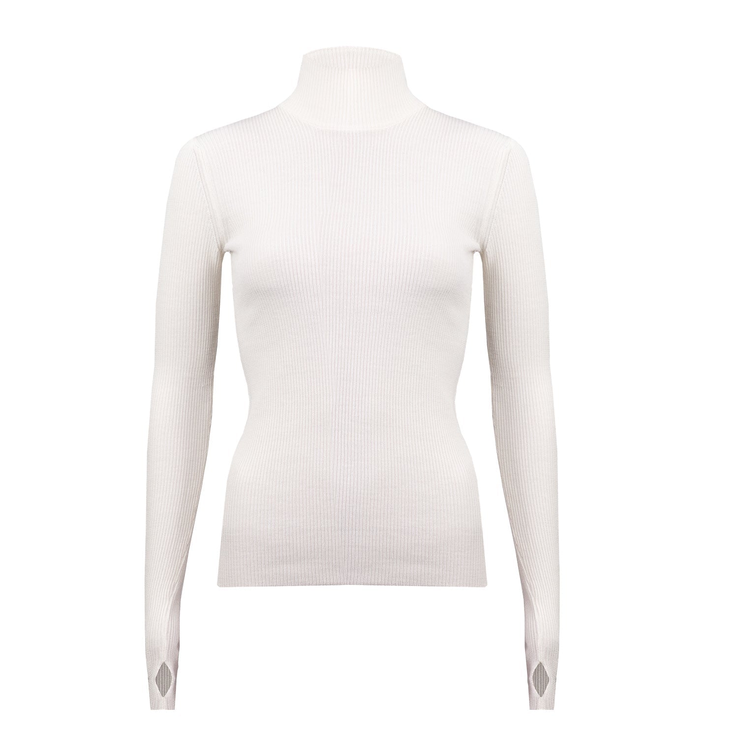 Fine Rib Roll-Neck Jumper – Milky Way – front view