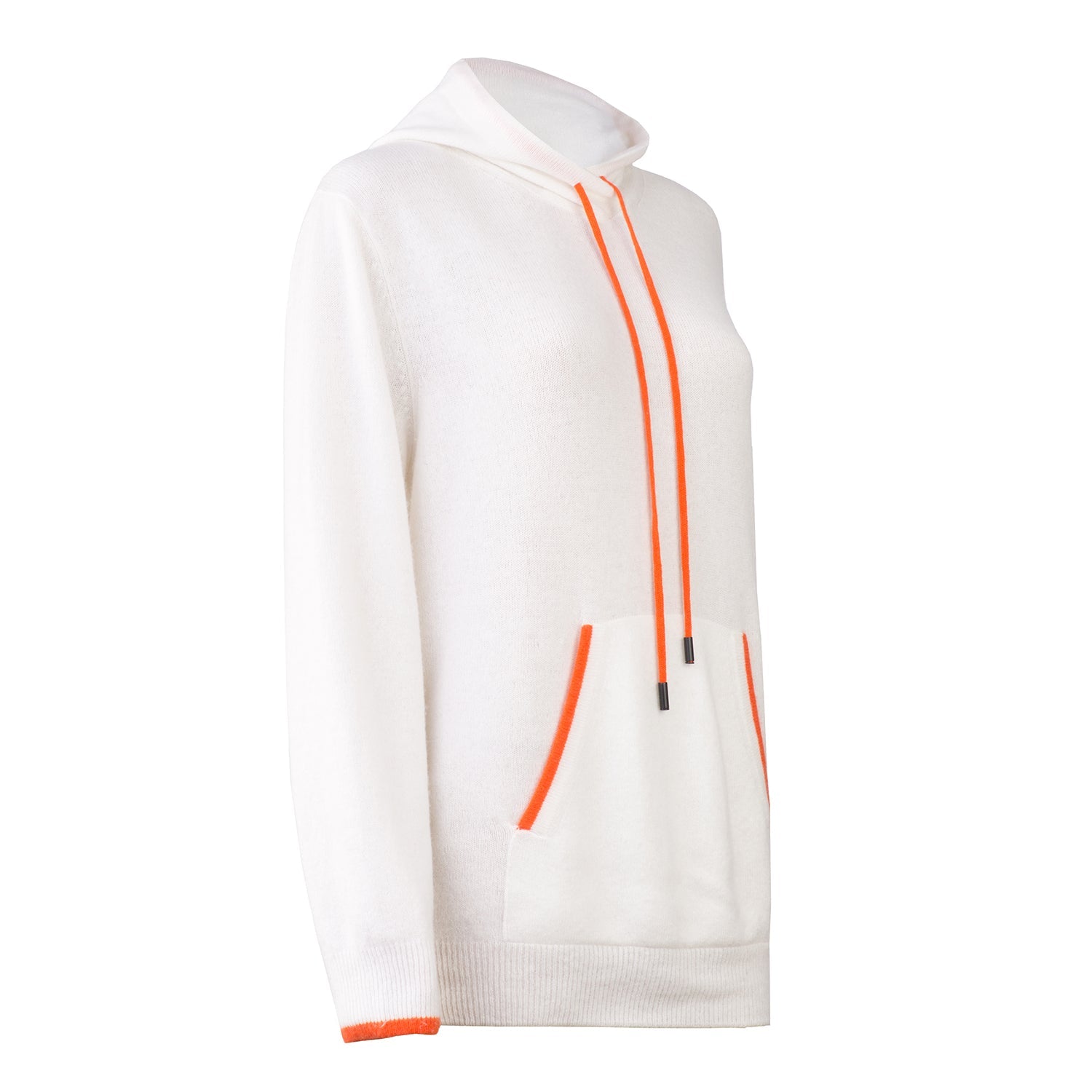 Nuage Cashmere Hoodie – White Angel – side view