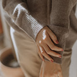 Iconic V-Neck Jumper – Cappuccino – view 5