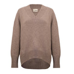 Iconic V-Neck Jumper – Cappuccino – front view