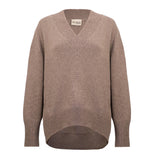 Iconic V-Neck Jumper – Cappuccino – front view