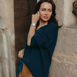 Iconic V-Neck Jumper – Teal – view 2