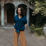 Iconic V-Neck Jumper – Teal – view 4