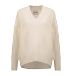 Iconic V-Neck Jumper – Vanilla – front view