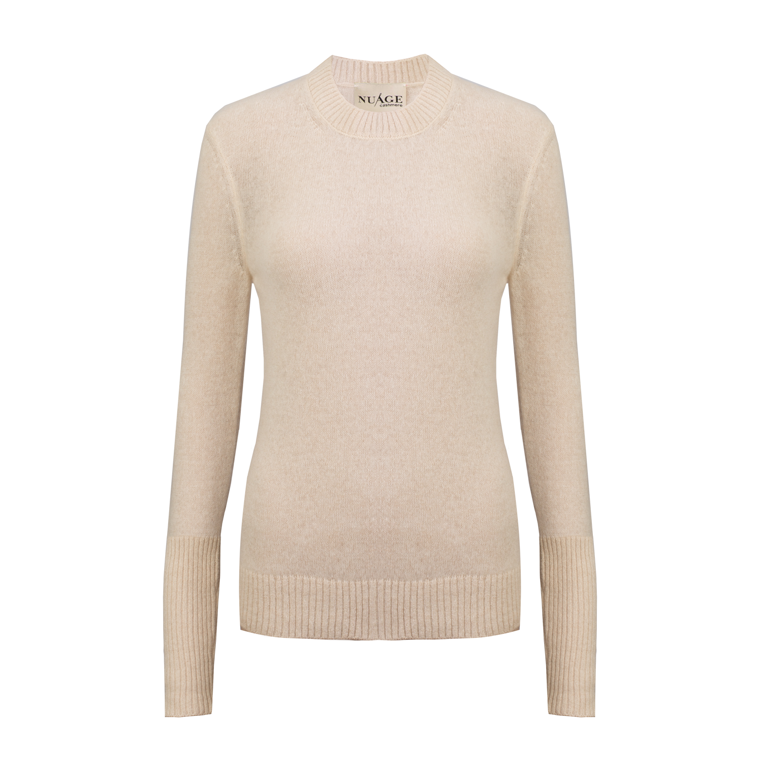 Lightweight Crew-Neck Jumper – Ivory – front view