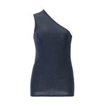 One-Shoulder Top – Charcoal – front view