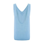 Nuage Cashmere Open-Back Top – Blue – back view