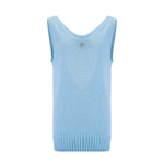 Nuage Cashmere Open-Back Top – Blue – back view