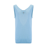 Nuage Cashmere Open-Back Top – Blue
