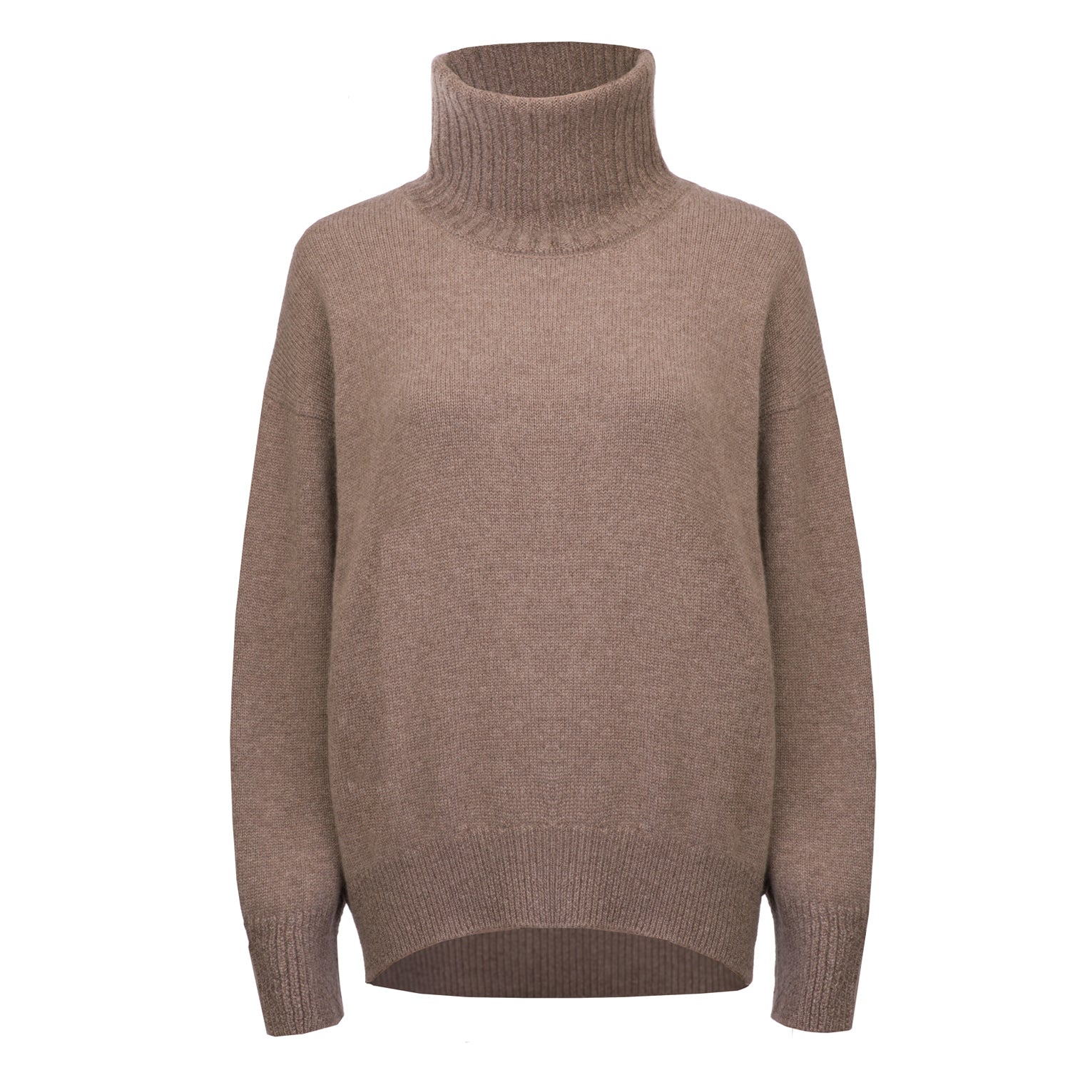 Roll-Neck Jumper – Hot Cappuccino – front view