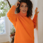 Roll-Neck Jumper – Hot Orange – view 2